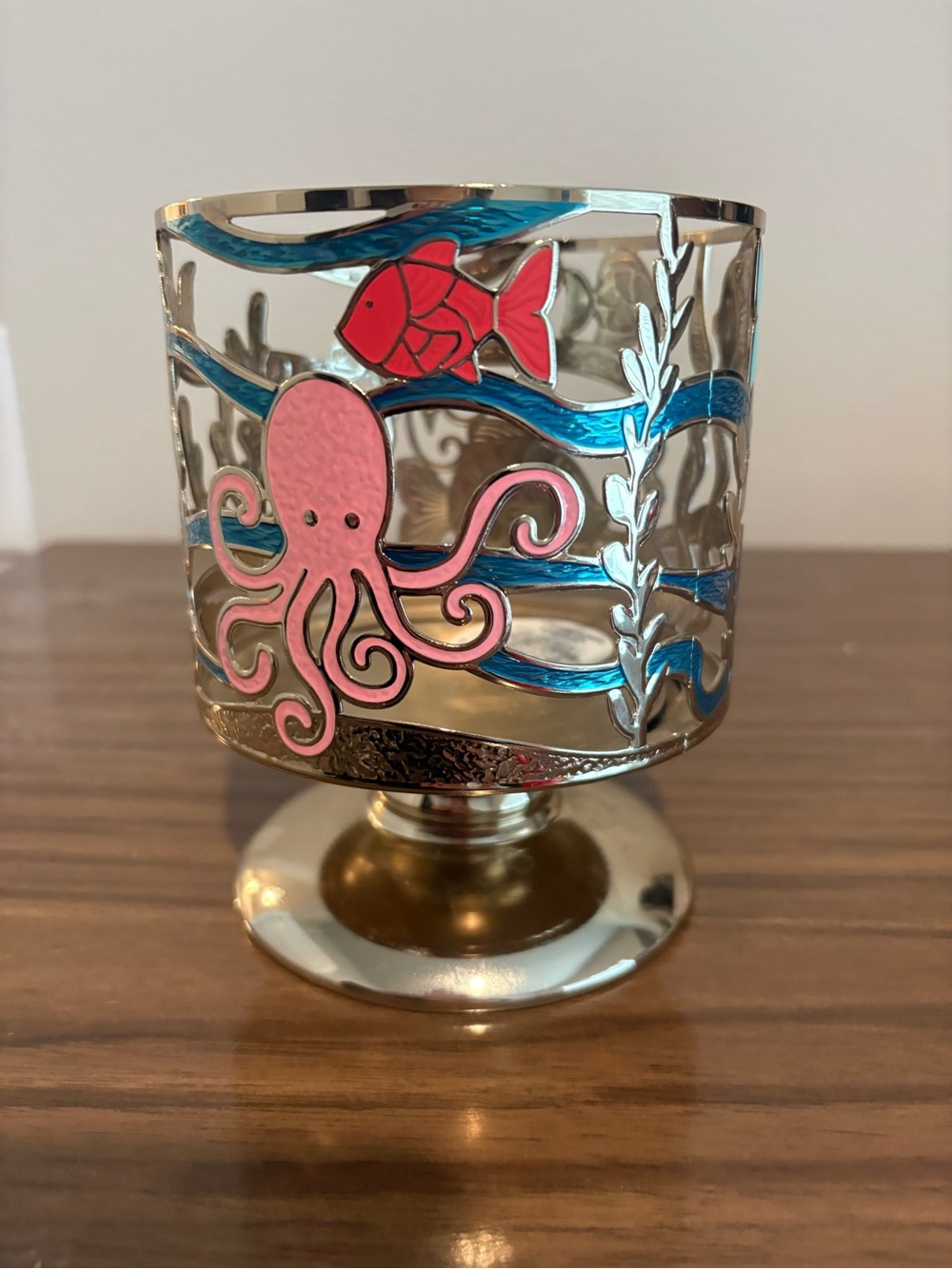 Bath & Body Works UNDERWATER SEA ANIMALS 3 Wick Candle Holder Pedestal OCEAN